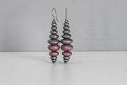Todd Reed earrings with natural orange and pink sapphires (~5.18ct), and sterling silver with patina.